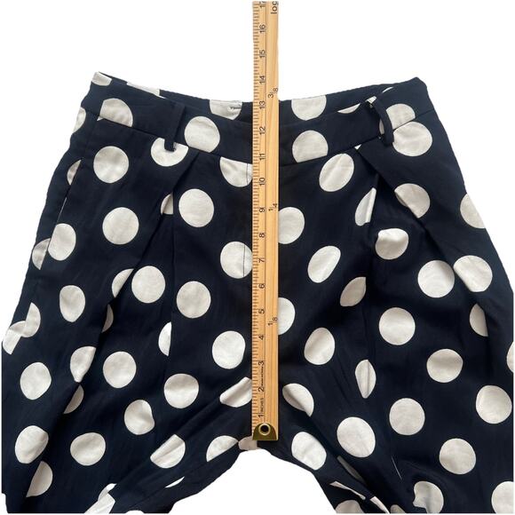 iROO Pants Womens 38 US 6-8 Blue Polka Dot Culottes Cropped Wide Leg Lagenlook - Picture 6 of 12